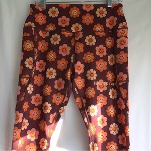 Women’s Elevated Faith Novelty Retro Smiley Face Leggings